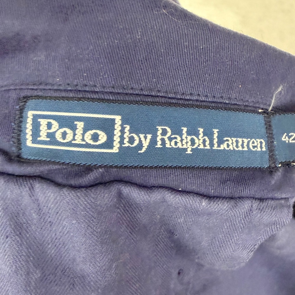 Polo Ralph Lauren 715 Blazer Men's 42R Blue Cotton Chino Double Breasted Coat - Picture 8 of 14